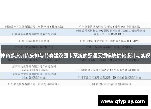 体育游泳训练安排与节奏建议图卡系统的配速反馈模块优化设计与实现